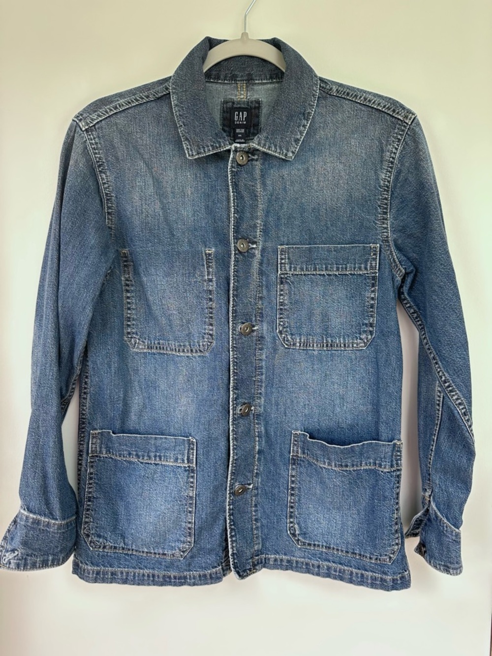 GAP Blue Denim Workwear Jacket - kids xxl, women’s S, men’s XS